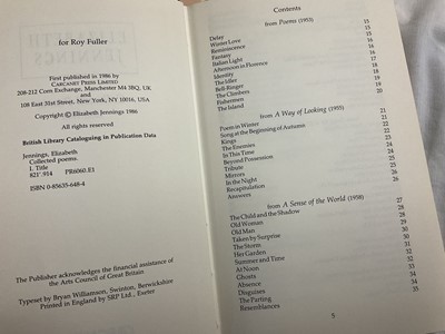 Lot 1396 - Elizabeth Jennings group of publications, including many with signed inscriptions