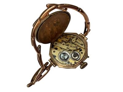 Lot 153 - Edwardian 9ct gold fob watch converted to a wristwatch on 9ct gold bracelet