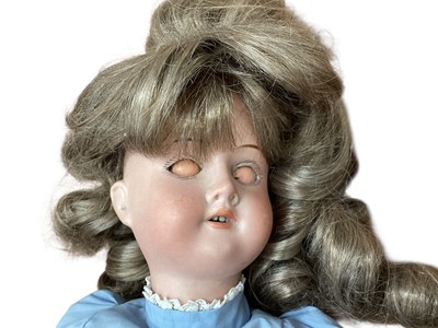 Lot 2048 - Antique German bisque head doll, stamped 'Made in Germany 125 2/0' with maker's mark