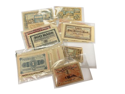 Lot 496 - Germany - Mixed banknotes to include scarce Reichs banknote 50 Mark 30 November 1918 issue VF x 6, Inflationary Memel 1922 issues and many others (N.B. Mixed grades, but mostly VF or better) (To...