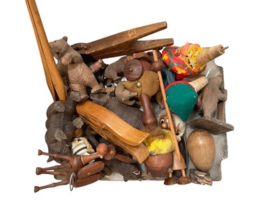 Lot 2496 - Group of Black Forest carved bears, nutcrackers, and other items (1 box)