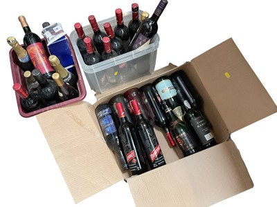 Lot 2498 - Group of wines and spirits, including champagne, Dubonnet, sherry (3 boxes)