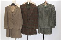 Lot 3105 - Ladies' vintage Burberry's tweed skirt suit,...