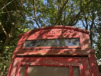 Lot 2536 - Original vintage 'K6' red telephone box designed by Sir Giles Gilbert Scott N.B. please note this lot is located in CO16, the buyer will be responsible for arranging the removal and tran...