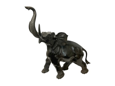 Lot 1094 - Impressive bronze elephant