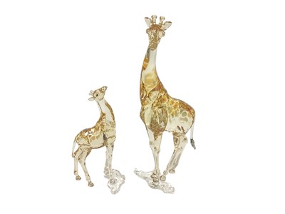Lot 1074 - Swarovski Crystal annual edition 2018 - Mudiwa Giraffe together with baby, both boxed
