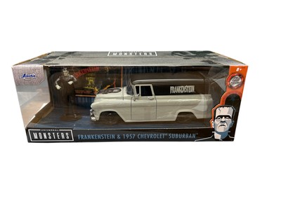 Lot 1688 - Jada Universal Monsters Frankenstein & Chevrolet, America's Finest and other diecast vehicles, boxed (1 box)
