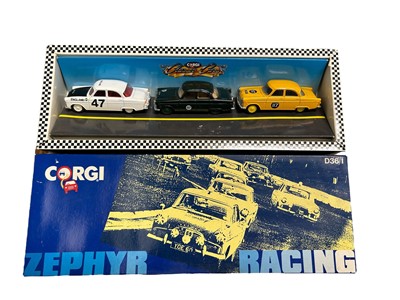 Lot 1691 - Corgi Ford Zephyr Racing Set, boxed D36/1 and other Corgi diecast, boxed (1 box)