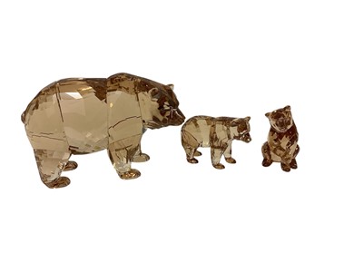 Lot 1082 - Swarovski Crystal annual edition 2017 - Bear Arcadia, together with two cubs, all boxed