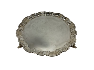 Lot 576 - Silver piecrust salver