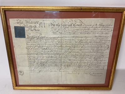 Lot 1008 - Of local interest: 1811 indenture for The Manor of Melford