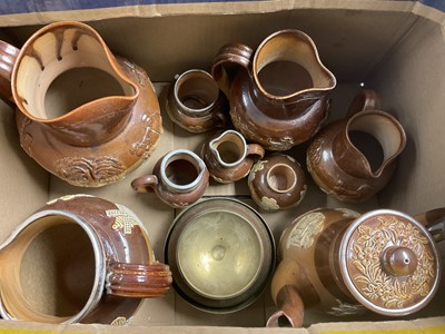 Lot 197 - Collection of harvest jugs, some with silver mounts