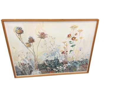 Lot 617 - Margot Andrews, large 20th century English school still life study of flowers signed M.A. 1990