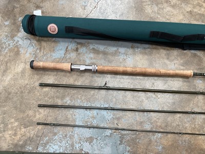 Lot 2555 - Hardy Demon 14' #9 Salmon Fly Rod in bag with hard case.