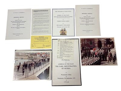 Lot 49 - The Funeral of Admiral of the Fleet The Earl Mountbatten of Burma, Wednesday 5th September 1979, fascinating collection of Official ephemera belonging to Admiral of the Fleet The Lord Lewin KG,...