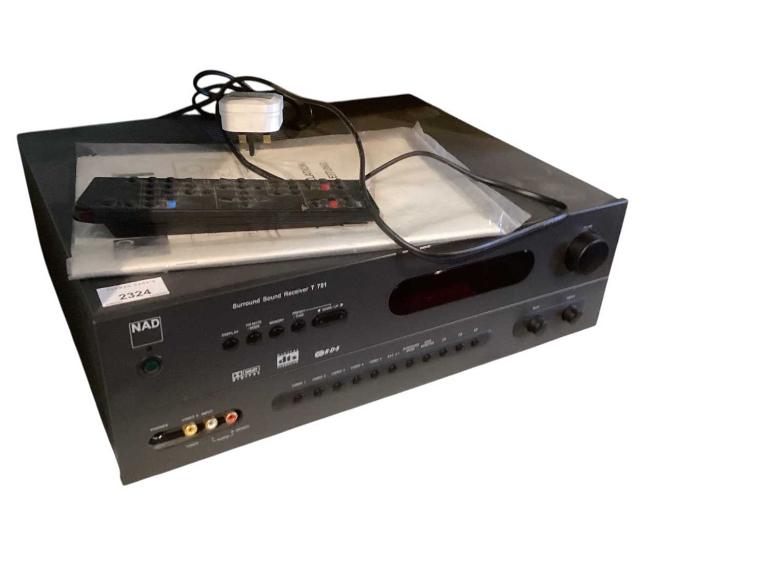 Lot 2324 - NAD Surround Sound Receiver T 751 with remote and owner's manual