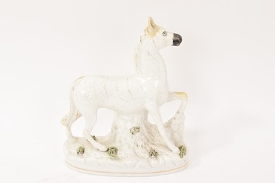 Lot 30 - 19th century Staffordshire pottery zebra