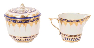 Lot 276 - Derby milk jug and sucrier and cover, circa 1775 Provenance; Alastair Morrison Collection and Robin French Collection