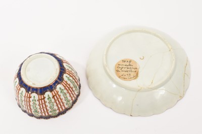 Lot 66 - Worcester Hop Trellis pattern tea bowl and saucer, circa 1772