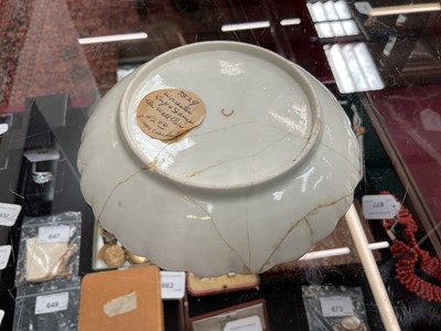 Lot 66 - Worcester Hop Trellis pattern tea bowl and saucer, circa 1772