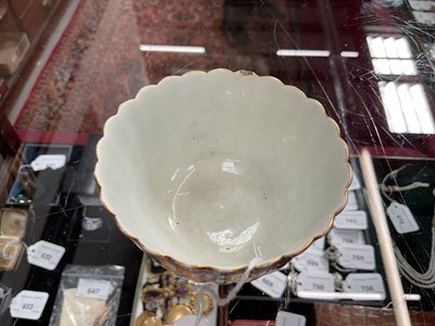 Lot 66 - Worcester Hop Trellis pattern tea bowl and saucer, circa 1772