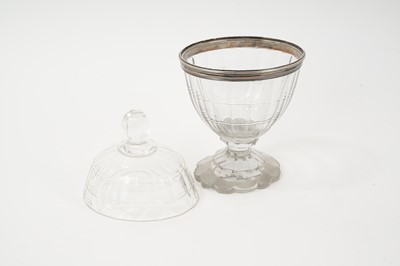 Lot 35 - George III white metal mounted cut glass bowl and cover