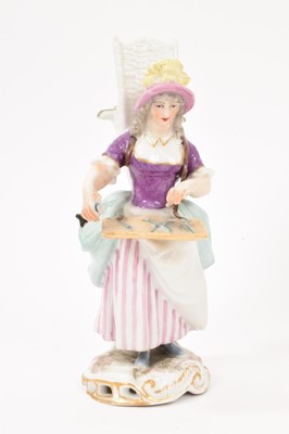 Lot 80 - Set of three Continental porcelain figures of street vendors, circa 1900