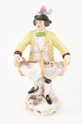 Lot 80 - Set of three Continental porcelain figures of street vendors, circa 1900