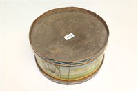 Lot 2761 - Toys drum, Victorian tin plate with...