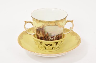 Lot 274 - Meissen yellow ground chocolate cup and saucer