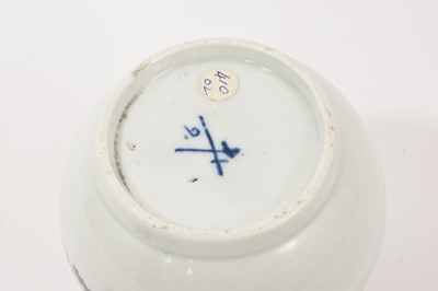 Lot 81 - Worcester milk jug and cover, printed by Robert Hancock with L’Amour, and highlighted in gilt, circa 1770