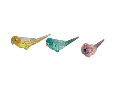 Lot 1091 - Three Swarovski Crystal Parakeets, all boxed