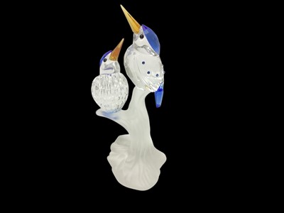 Lot 1097 - Swarovski Crystal model - Malachite Kingfishers, boxed