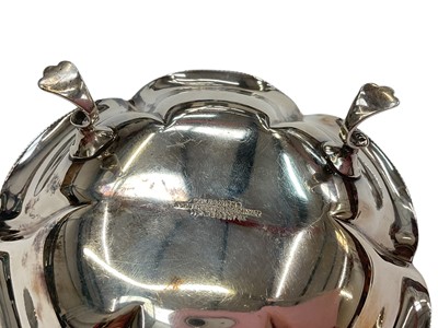 Lot 267 - Edwardian silver bonbon dish, (London 1904), maker Goldsmiths & Silversmiths Company, 11.5cm in diameter, together with George V silver pin dish (Birmingham 1929), maker Asprey & Co Ltd,...