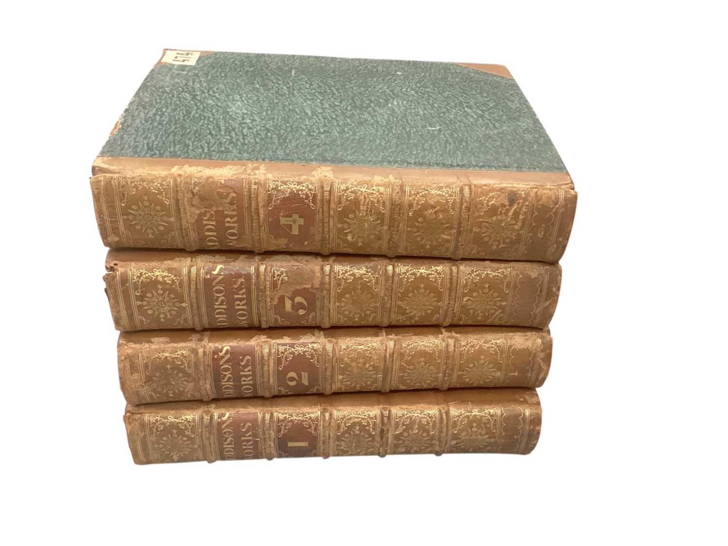 Lot 1482 - Addison - The Works of the Rt. Hon. Joseph Addison, Esq., 4 vols, 1721. First Edition, in uniform quarter calf