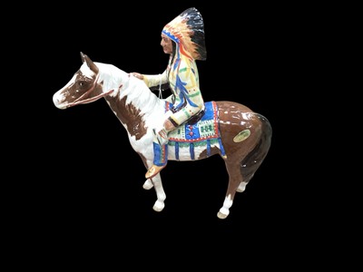 Lot 1113 - Beswick figure of an American Indian on a Skewbald horse, 22cm high