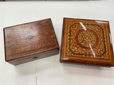 Lot 280 - Two wooden boxes containing vintage paste set jewellery, large white metal buckle, Art Nouveau style plated bangle, malachite bead necklace and bijouterie