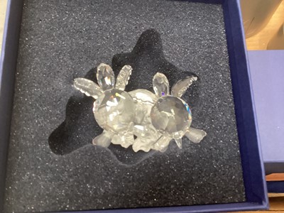 Lot 1122 - Collection of boxed Swarovski Crystal models including Lovebirds on a branch, Turtle, Owlet etc (14)
