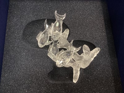 Lot 1122 - Collection of boxed Swarovski Crystal models including Lovebirds on a branch, Turtle, Owlet etc (14)
