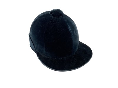 Lot 63 - Scarce King George VI State Trumpeter's / mounted Household Cavalry band blue velvet covered riding cap by Woodrow, Piccadilly, London with pink silk lining