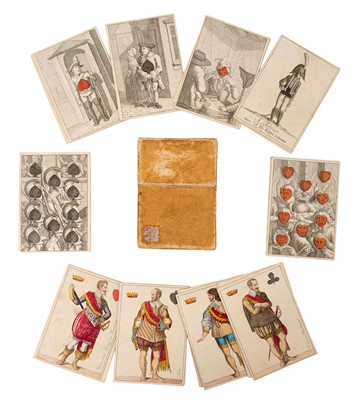 Lot 1065 - Rare deck of 52 Cotta Almanac transformation playing cards, circa 1807, one of a series of annual transformation packs issued by Cotta in the early 1800s, this one (the third) entitled 'Wallenst...