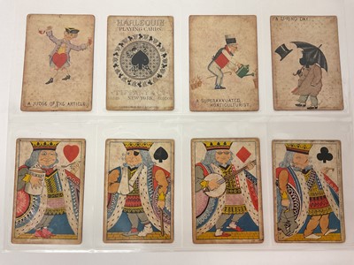 Lot 1055 - Rare deck of Tiffany & Co. Harlequin transformation playing cards, New York, 1879, generally regarded as the most artistic and skilful American transformation pack. 50 of 52 cards only 9 clu...