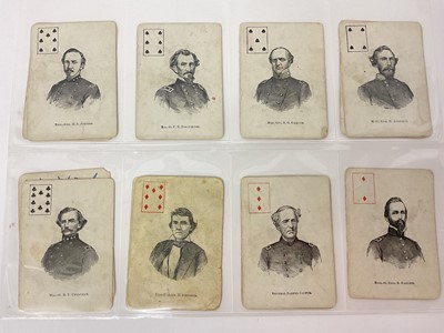 Lot 1056 - Very rare (incomplete) set 33 of American M. Nelson statesman themed playing cards, circa 1863. Mr Rayner notes: 'The scarcity of this set cannot be...