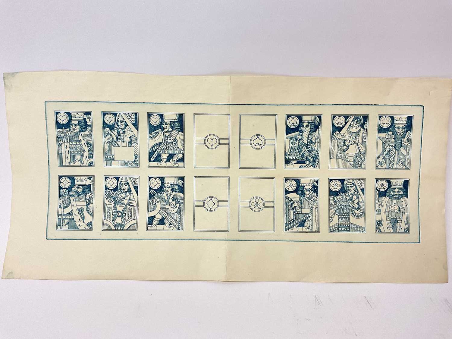 Lot 1067 - Karl Gerich etching sheet of playing cards,