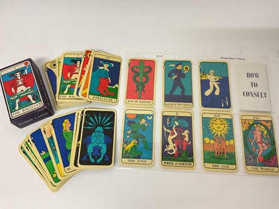 Lot 1072 - David Sheridan pack of Tarot cards, 78 cards plus leaflet and original box, published 1972, to accompany the book 'The Tarot: the origins, meanings and uses of the cards' by Alfred Douglas. The...