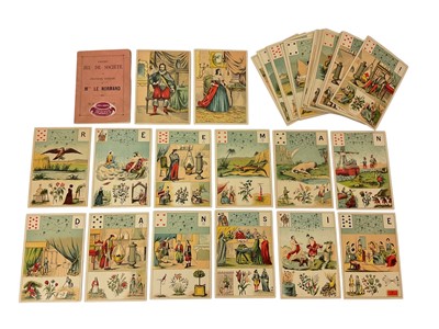 Lot 1076 - Grand Jet de Mlle Le Normand deck of cards, circa 1900, 52 cards plus 2 consultant cards, and booklet