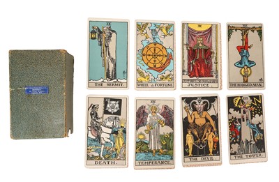 Lot 1074 - Rider Waite tarot deck of 78 cards, circa 1910, considered to be the standard cartomancy pack in the U.K. at least.
