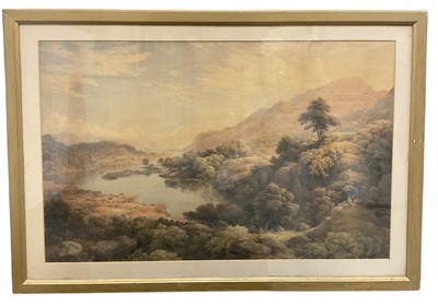 Lot 962 - Thomas Remnant Charleton (1756-1849) watercolour, extensive landscape, indistinctly titled verso, 56 x 86cm