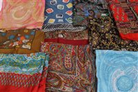 Lot 3120 - Quantity of vintage silk sCarsves - including...