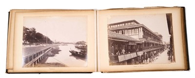 Lot 964 - Edward Hugh Neat - Travel album - China Volume 1898-1902, whilst on the vessel 'H.M.S. Daphne', with pencil and watercolour sketches, photographs of Shanghai, Wei Hai Wei, Nanking and other subj...
